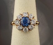 BLUE ZIRCON AND FOURTEEN KARAT
