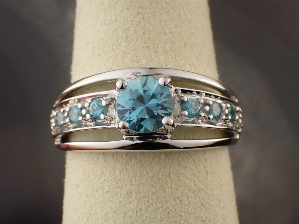 BLUE ZIRCON AND FOURTEEN KARAT