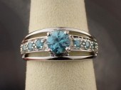BLUE ZIRCON AND FOURTEEN KARAT