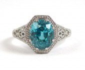BLUE ZIRCON AND PLATINUM FILIG