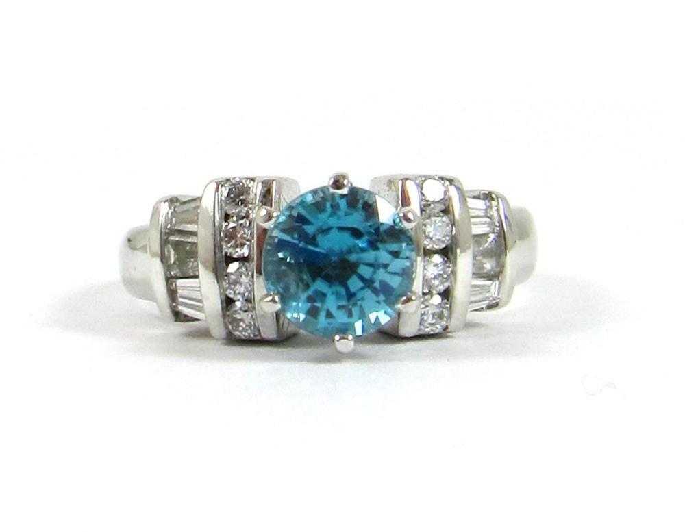 BLUE ZIRCON, DIAMOND AND EIGHTEEN