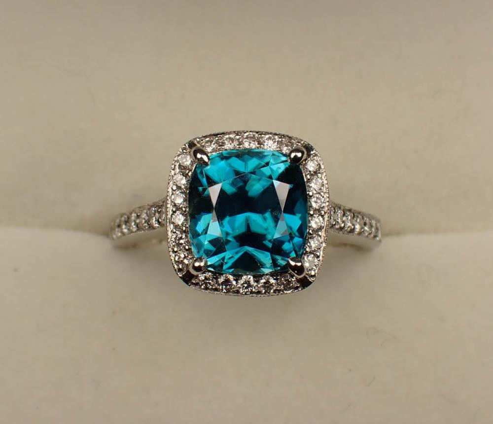 BLUE ZIRCON, DIAMOND AND FOURTEEN