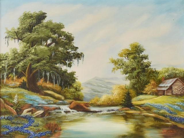 BLUEBONNET LANDSCAPE PAINTING,