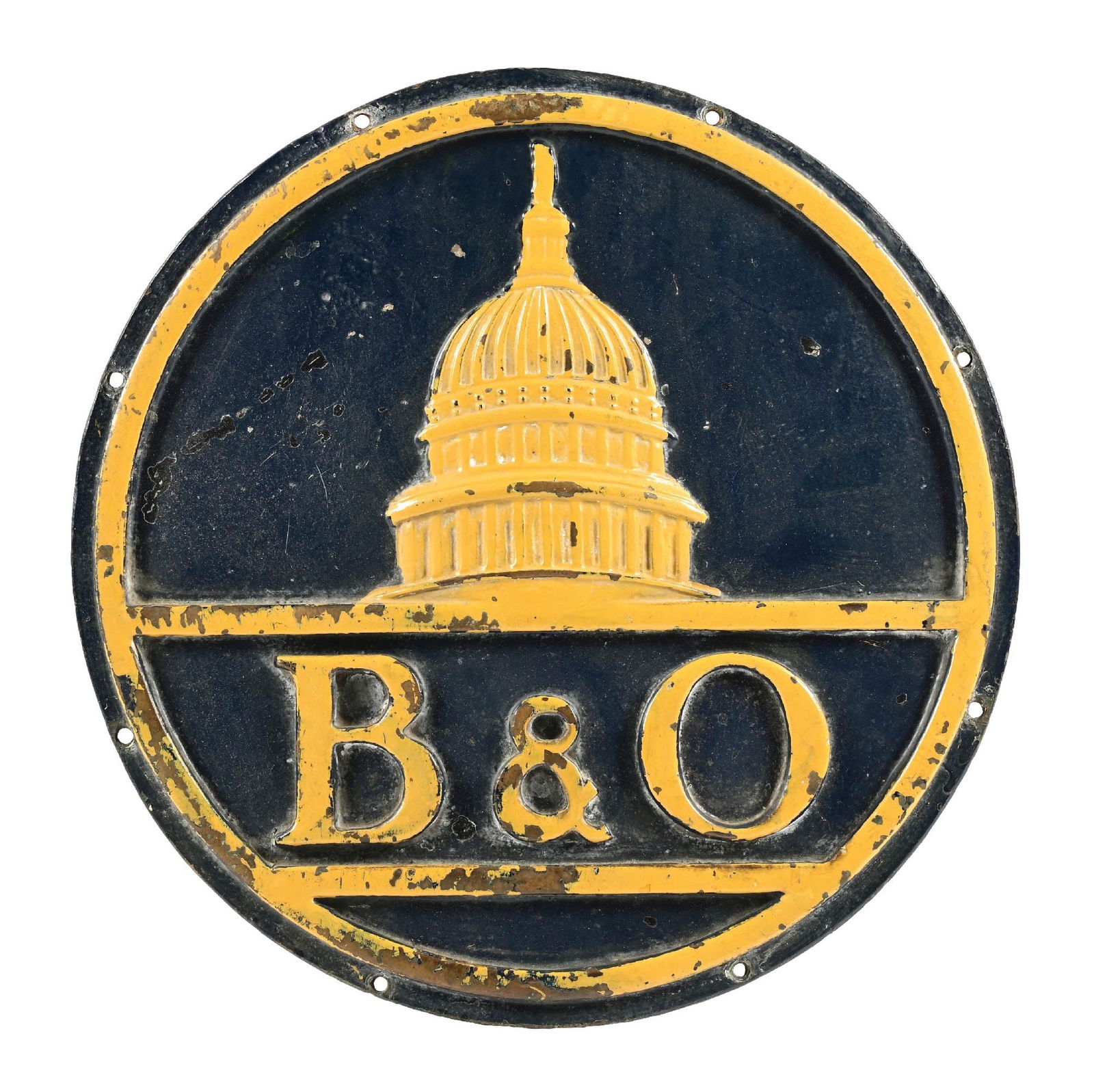 B&O CAST IRON SIGNThis embossed