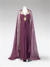 Bob Mackie purple draped silk