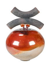 BOB SMITH SIGNED RAKU ART POTT