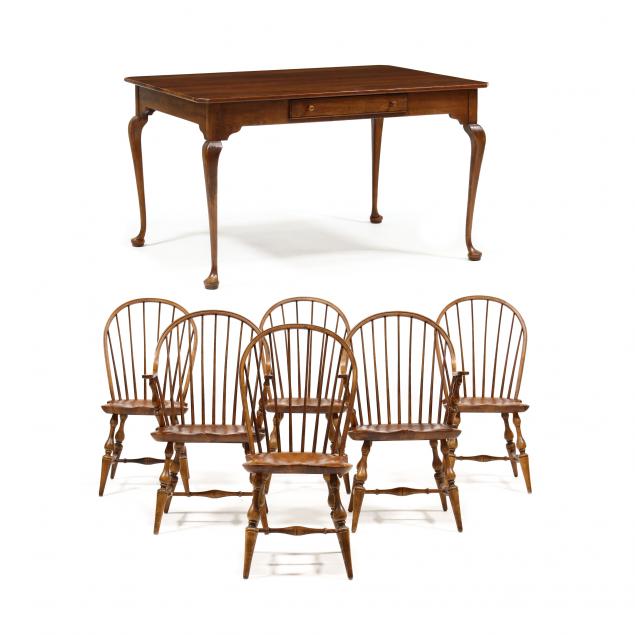 BOB TIMBERLAKE DINING TABLE AND SIX