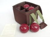 Bocce ball set in case.