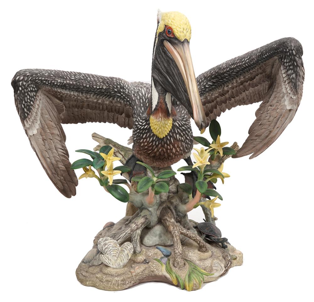 BOEHM BROWN PORCELAIN 'PELICAN WITH