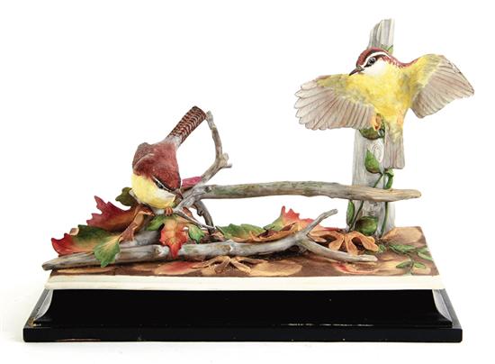 Boehm Carolina Wrens mounted on