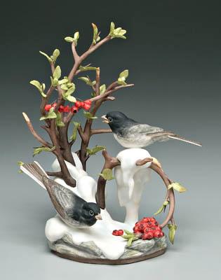 Boehm porcelain bird group, junco