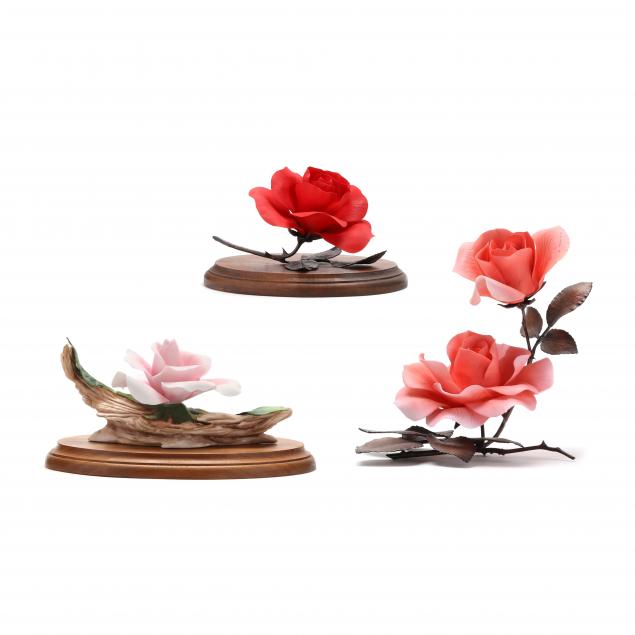 BOEHM PORCELAIN, THREE ROSE
