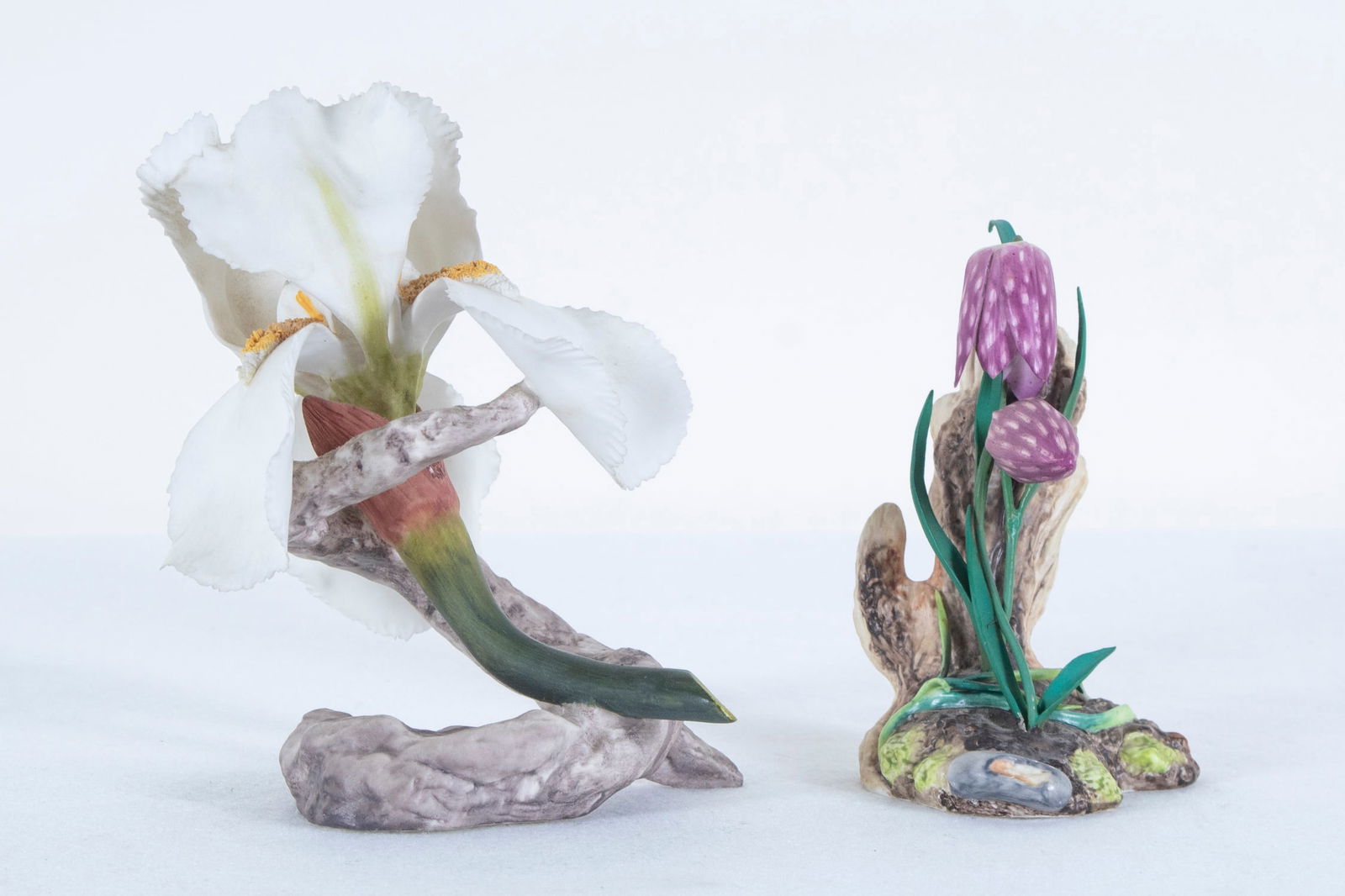 BOEHM PORCELAINS  (TWO)PONTIFF IRIS