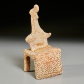 BOEOTIAN TERRACOTTA SEATED GOD