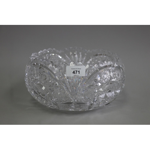 Bohemia star cut crystal bowl on