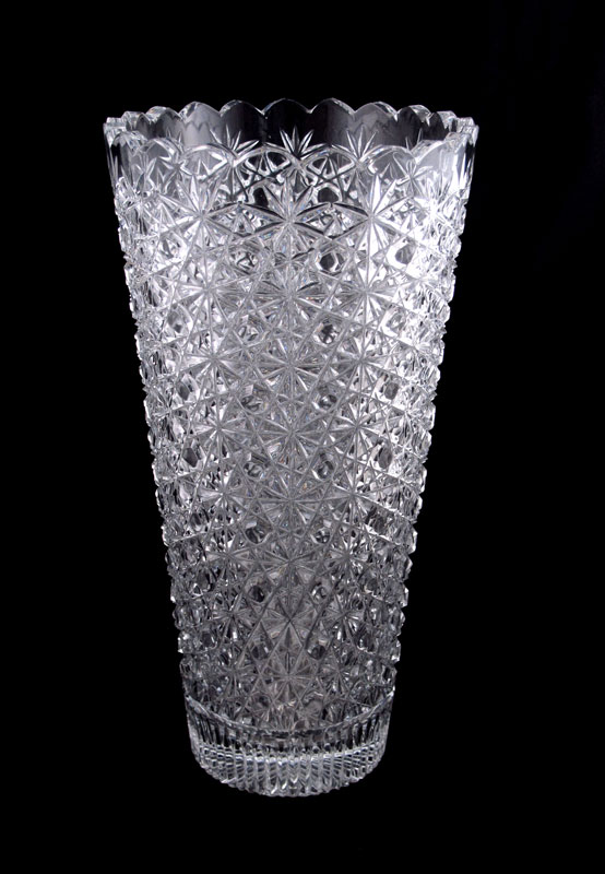 BOHEMIAN 16'' CUT GLASS VASE
