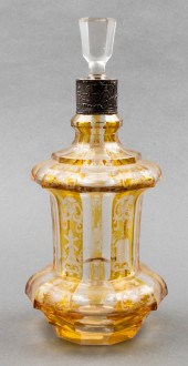 BOHEMIAN AMBER FLASH GLASS DEC