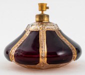 BOHEMIAN AMETHYST CUT GLASS PE