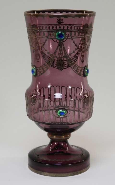 BOHEMIAN AMETHYST GLASS COPPER