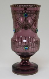 BOHEMIAN AMETHYST GLASS COPPER