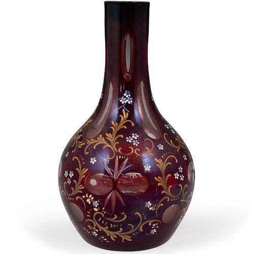 BOHEMIAN AND ENAMEL GLASS