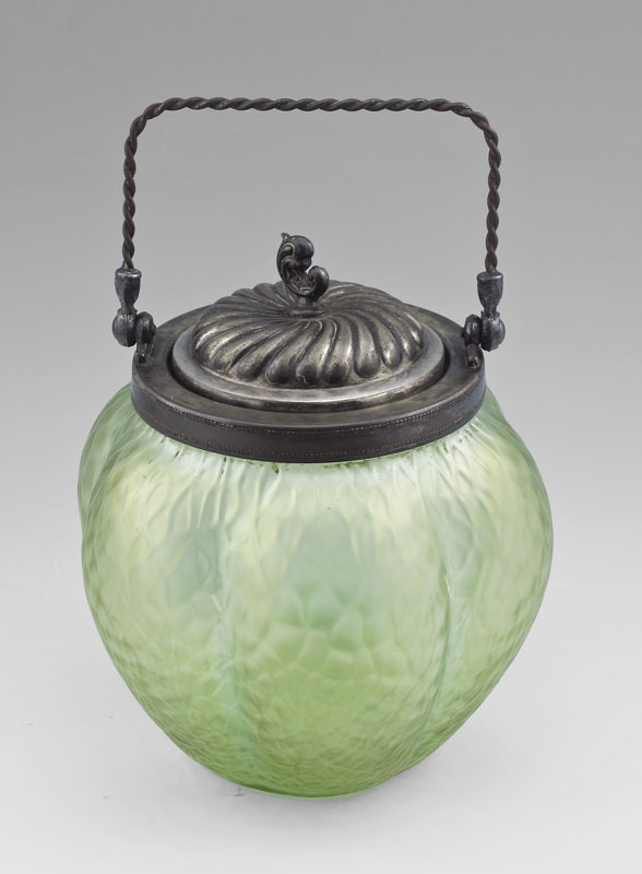 BOHEMIAN ART GLASS BISCUIT JAR