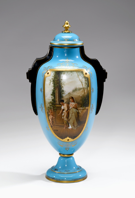 Bohemian blue opaline and enamel