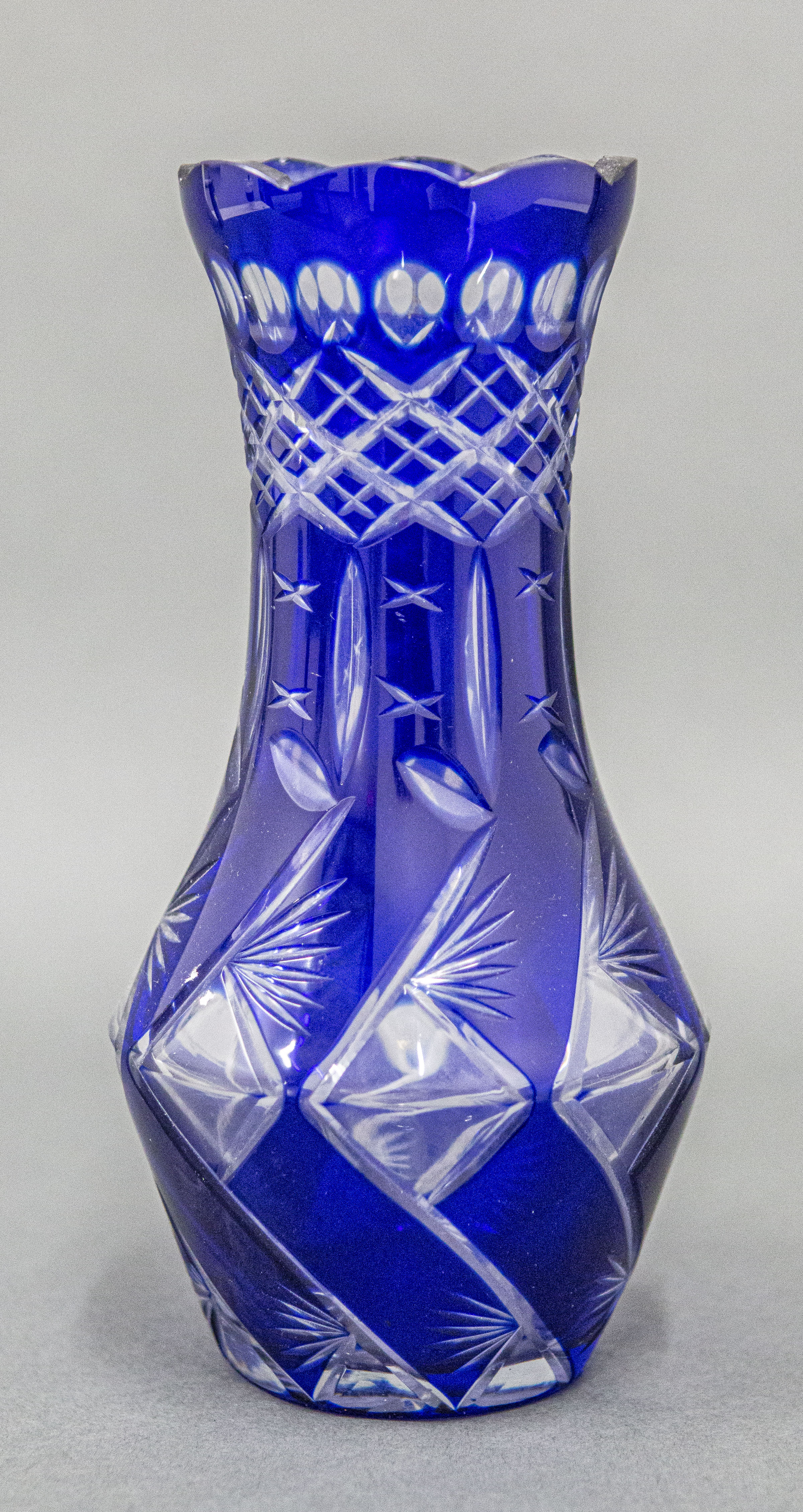 BOHEMIAN COBALT BLUE CUT CRYSTAL
