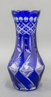 BOHEMIAN COBALT BLUE CUT CRYST