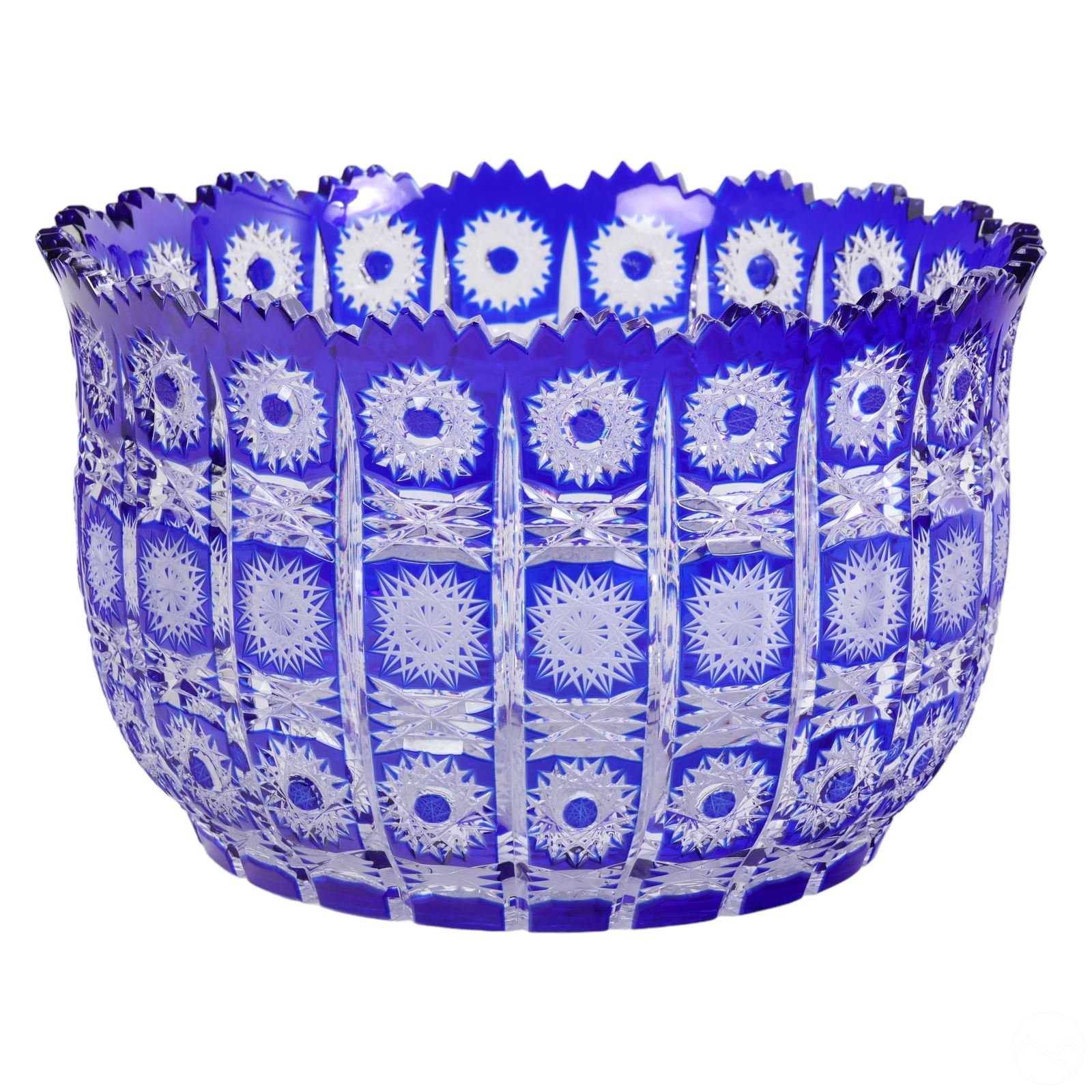 BOHEMIAN COBALT CUT CRYSTAL GLASS