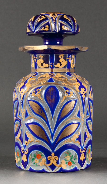 Bohemian cobalt etched-to-clear
