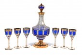 BOHEMIAN COBALT FLASHED & CUT