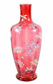 BOHEMIAN CRANBERRY & ENAMEL AR