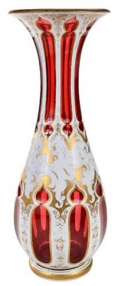 BOHEMIAN CRANBERRY GLASS AND G