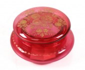 BOHEMIAN CRANBERRY GLASS & ENA