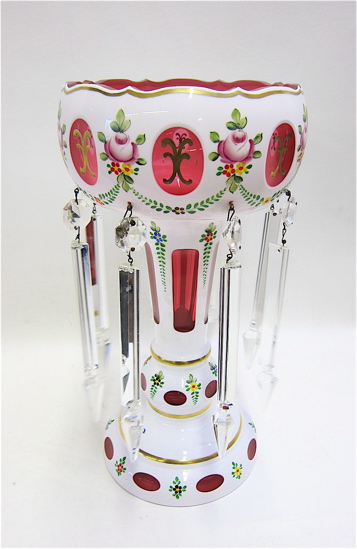 BOHEMIAN CRANBERRY OVERLAY GLASS