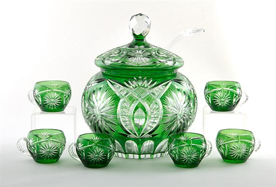 Bohemian crystal punch set