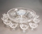 BOHEMIAN CUT CRYSTAL PUNCH SET