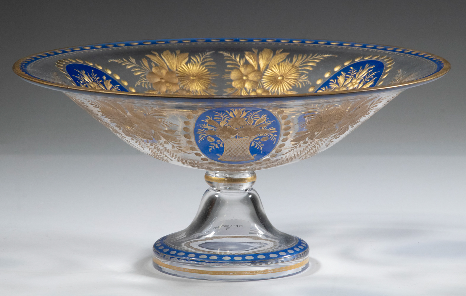 BOHEMIAN CUT GLASS COMPOTE Finely