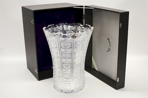 BOHEMIAN CUT GLASS VASEVery large