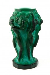 BOHEMIAN CZECH MALACHITE GLASS