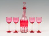 BOHEMIAN DECANTER W/ 4 LATTICI