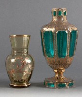 Bohemian enamel decorated ambe