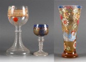 Bohemian enameled glass goblet