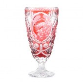 BOHEMIAN ETCHED CRANBERRY GLAS