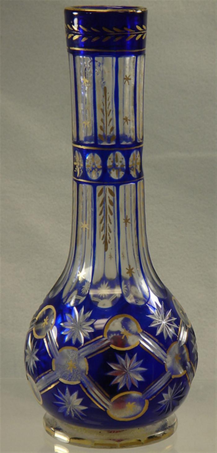 Bohemian glass cobalt cut to