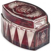 BOHEMIAN GLASS RUBY RED & CLEA