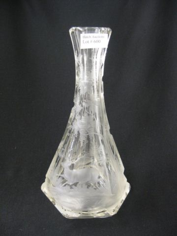 Bohemian Intaglio Cut Glass Vase