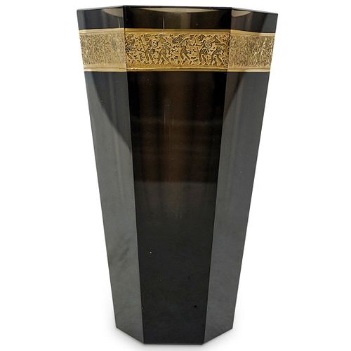 BOHEMIAN MOSER BLACK CUT GLASS