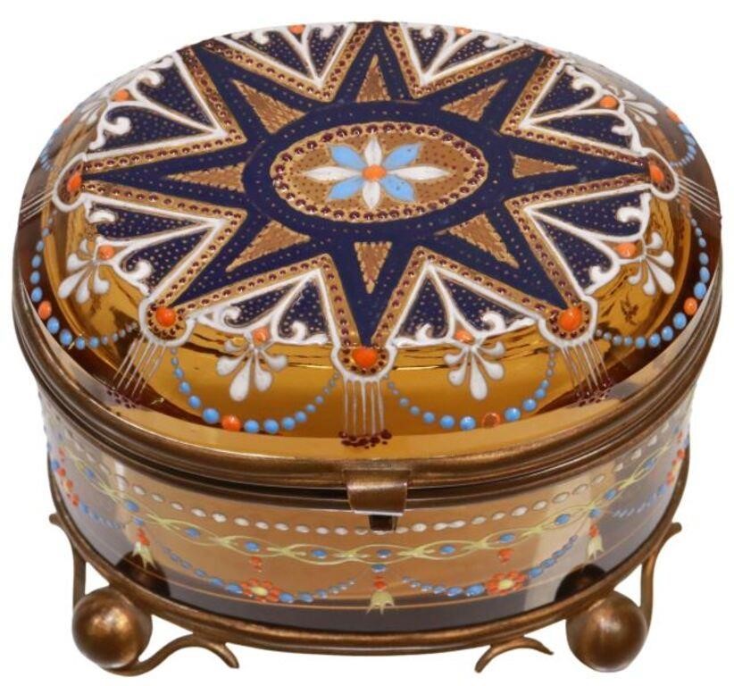 BOHEMIAN MOSER STYLE ENAMELED GLASS